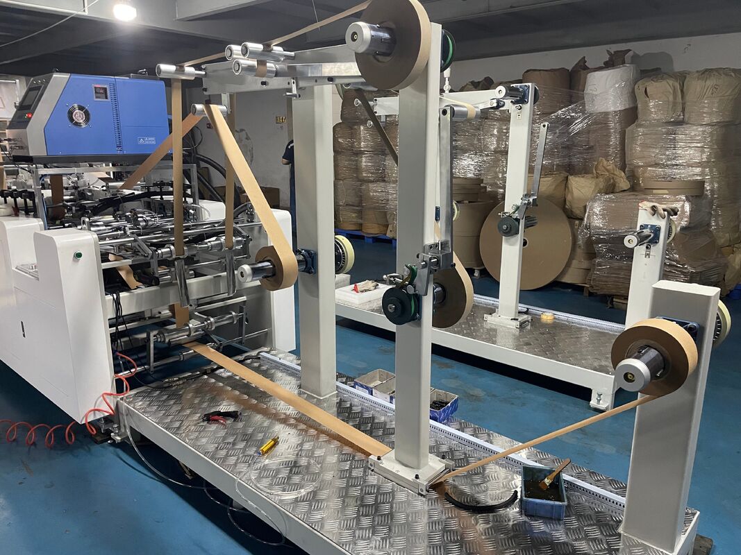 High Speed 888 Automatic Flat Paper Handle Pasting Machine Continuous Running For Paper Handle Line